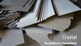  Presentation with paper cutting - Presentation theme with shears machine in a printing background and a gray colored foreground