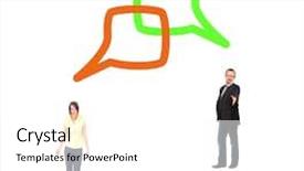  Presentation with company - Beautiful theme featuring cartoon pictures - business picture conversations backdrop and a  colored foreground