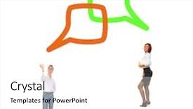  Presentation with bubbles feedback survey words speech - Presentation theme with cartoon pictures - business picture speech bubbles background and a white colored foreground