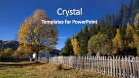  Presentation with autumn - PPT layouts consisting of cartoon plants - autumn landscape background and a ocean colored foreground