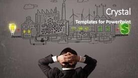  Presentation with factory - Audience pleasing PPT layouts consisting of cartoon plants - business man looking at factory backdrop and a gray colored foreground