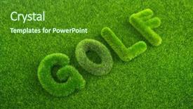  Presentation with golf - Presentation theme featuring cartoon plants - golf green grass word background and a forest green colored foreground