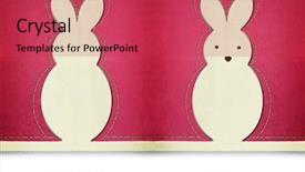  Presentation with bunny - Presentation having cartoon rabbit - easter bunny card back background and a red colored foreground