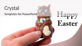  Presentation with easter bunny yellow spring flower - Audience pleasing slides consisting of silver and blue christmas decorations and tree adornments macro selective focus done with a vintage retro filter backdrop and a light gray colored foreground