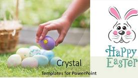  Presentation with eggs egg carton egg box - PPT theme with cartoon rabbit - little girl collecting easter eggs background and a mint green colored foreground