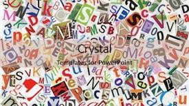  Presentation with alphabet - Beautiful theme featuring cartoon reading - handmade alphabet collage of magazine backdrop and a coral colored foreground