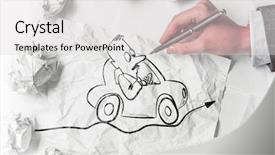  Presentation with media - Audience pleasing theme consisting of cartoon road - designer draw caricature mixed media backdrop and a  colored foreground