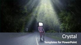  Presentation with children - Amazing slide deck having cartoon road - tv addicted children mixed media backdrop and a gray colored foreground