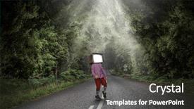  Presentation with children - Audience pleasing slide set consisting of cartoon road - tv addicted children mixed media backdrop and a tawny brown colored foreground