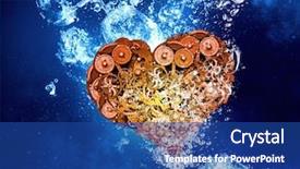  Presentation with clear water - Slide deck with wallpaper mechanical - gear heart sink in clear background and a  colored foreground