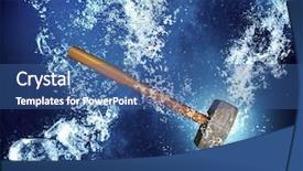  Presentation with under water - PPT theme featuring cartoon sea - hammer under water background and a  colored foreground