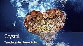  Presentation with pebble under ripple water - Cool new PPT theme with cartoon medicine - heart under water backdrop and a  colored foreground