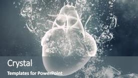  Presentation with human heart - Audience pleasing presentation design consisting of cartoon medicine - human heart under water backdrop and a  colored foreground