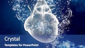  Presentation with human heart - Slide deck enhanced with cartoon sea - human heart under water background and a ocean colored foreground
