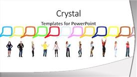  Presentation with groups - Slide set consisting of cartoon teamwork - many colleagues isolated groups background and a white colored foreground