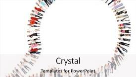  Presentation with diversity - Audience pleasing PPT theme consisting of cartoon teamwork - people diversity united company backdrop and a white colored foreground