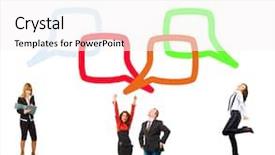  Presentation with bubbles feedback survey words speech - Audience pleasing slide deck consisting of cartoon teamwork - speech bubbles many colleagues backdrop and a white colored foreground