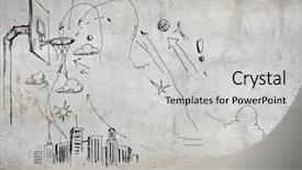  Presentation with cartoon - Presentation theme with cartoon tmplates - background image with sketches background and a light gray colored foreground