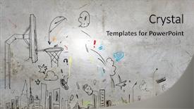  Presentation with grey - Beautiful slides featuring cartoon tmplates - background image with sketches backdrop and a light gray colored foreground