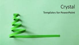  Presentation with green watercolor paper texture - Presentation theme with cartoon tmplates - christmas tree made of paper background and a mint green colored foreground