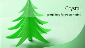  Presentation with christmas tree - Presentation theme having cartoon tmplates - christmas tree made of paper background and a soft green colored foreground