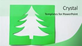 Presentation with reuse craft die cut eco - PPT theme having cartoon tmplates - sheet of paper with cut background and a seafoam green colored foreground