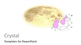  Presentation with unicorn - Colorful presentation enhanced with cartoon-unicorn-and-moon-over backdrop and a white colored foreground