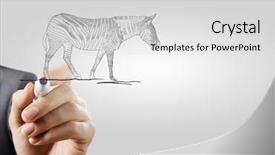  Presentation with zoo animal cartoon - PPT theme having cartoon zoo - close up of man drawing background and a light gray colored foreground