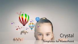  Presentation with cute - Slide set featuring cartoon zoo - little cute girl looking background and a soft green colored foreground