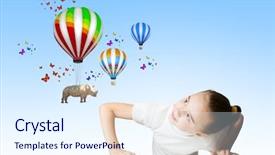  Presentation with table appoinment - Cool new theme with cartoon zoo - little cute girl looking backdrop and a sky blue colored foreground