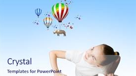  Presentation with cute - Slide deck featuring cartoon zoo - little cute girl looking background and a sky blue colored foreground