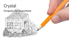  Presentation with michelle obama white house - Theme having cartoons frame - hand drawing house isolated background and a white colored foreground