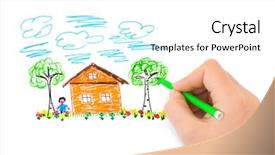  Presentation with sketching - Presentation theme enhanced with cartoons frame - hand sketching picture - abstract background and a white colored foreground