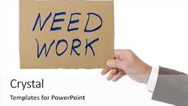  Presentation with cardboard - Beautiful slides featuring cartoons frame - hand with cardboard need work backdrop and a white colored foreground