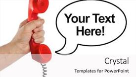  Presentation with bubble - Colorful slide deck enhanced with cartoons frame - telephone receiver in hand backdrop and a white colored foreground