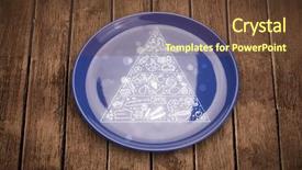  Presentation with food pyramid - Presentation theme enhanced with cartoons nutrition fruits - hand drawn food pyramid background and a  colored foreground