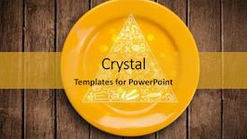  Presentation with food pyramid - Presentation featuring cartoons nutrition fruits - hand drawn food pyramid background and a  colored foreground