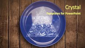  Presentation with food pyramid - Presentation theme enhanced with cartoons nutrition fruits - hand drawn food pyramid background and a tawny brown colored foreground