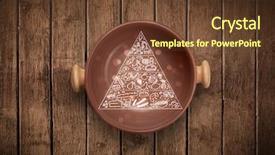  Presentation with food pyramid - Slide set enhanced with cartoons nutrition fruits - hand drawn food pyramid background and a tawny brown colored foreground