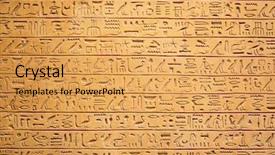  Presentation with egyptian - Amazing PPT layouts having cartouche - egyptian hieroglyphs on the wall backdrop and a yellow colored foreground