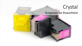  Presentation with white - Theme enhanced with cartouche - inkjet printer cartridges isolated background and a white colored foreground