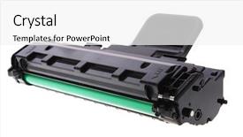 Presentation with laser - PPT theme consisting of cartouche - laser printer cartridge background and a white colored foreground