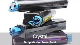  Presentation with magenta - PPT layouts having cartouche - pile of four used laser background and a dark gray colored foreground