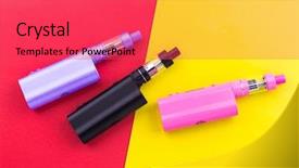  Presentation with vaping - Beautiful presentation theme featuring cartouche - vaping devices color background backdrop and a red colored foreground