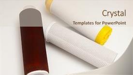  Presentation with water filtration - Amazing presentation design having cartridges for water filters white backdrop and a lemonade colored foreground