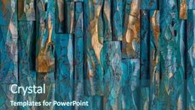  Presentation with wood carving - PPT theme featuring carved - golden and blue carving wood background and a ocean colored foreground