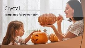  Presentation with happy halloween card - Theme consisting of carved - happy halloween a mother background and a white colored foreground