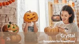  Presentation with daughter - Beautiful slide deck featuring carved - happy halloween a mother backdrop and a coral colored foreground