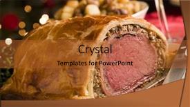  Presentation with beef - Cool new slide set with carved beef wellington backdrop and a red colored foreground