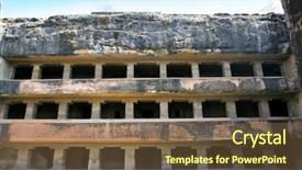  Presentation with ancient india culture - Amazing slide deck having carved buddhist temple aurangabad maharashtra backdrop and a  colored foreground